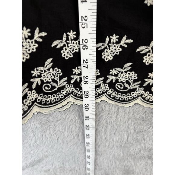 Cato 1946 Sz 18/20 2X Black White Floral Embroidered Blouse‎ V Neck Cotton Boho - Picture 5 of 12